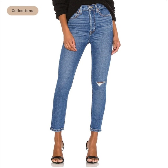 RE/DONE | 90’s Ultra High Rise Ankle Crop Jeans Size 25 NEW - Picture 1 of 17